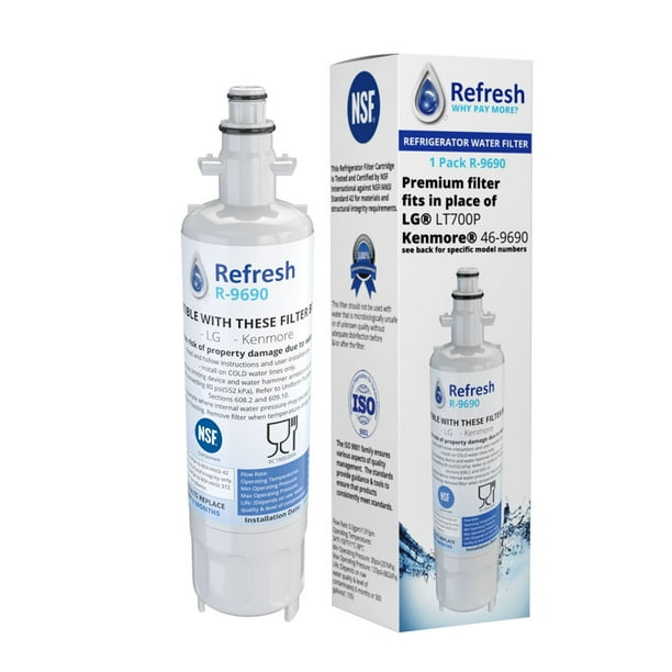 Fits LG LFX31935ST Refrigerators 4 Pack Refresh Replacement Water Filter Fits LG LFX31935ST Refrigerators 4 Pack Refresh Replacement Water Filter